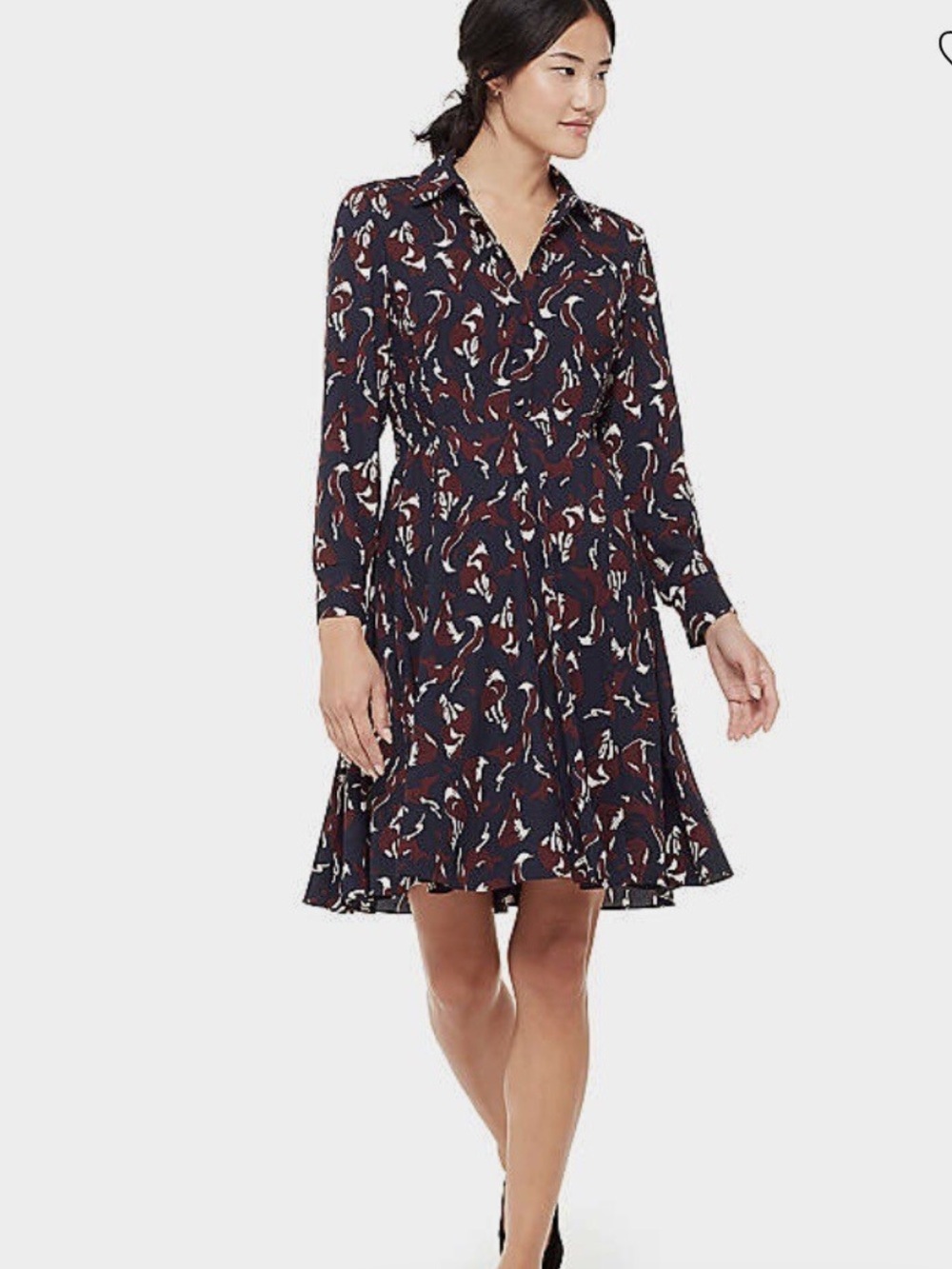 NEW Kate Spade New York So Foxy Foxes Smocked Long Sleeve Dress